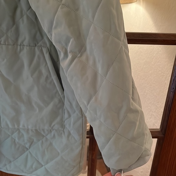 Mint Quilted Long Jacket - Picture 4 of 6